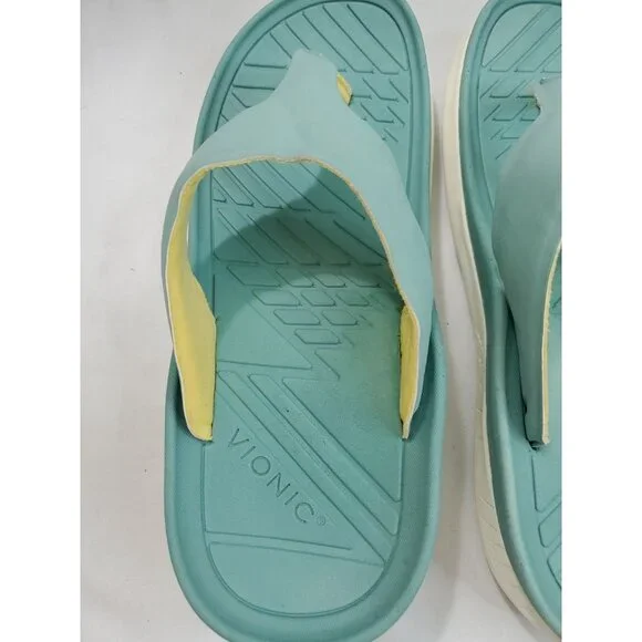 Vionic Restore Recovery Flip Flop Sandal Size Womens 12 - Mens 10.5 Blue White - Picture 8 of 9